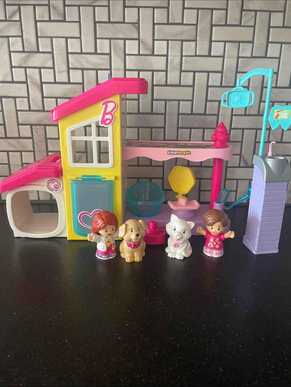 Fisher-Price Little People Pet Care Playset - Pink, Yellow, Teal & Purple